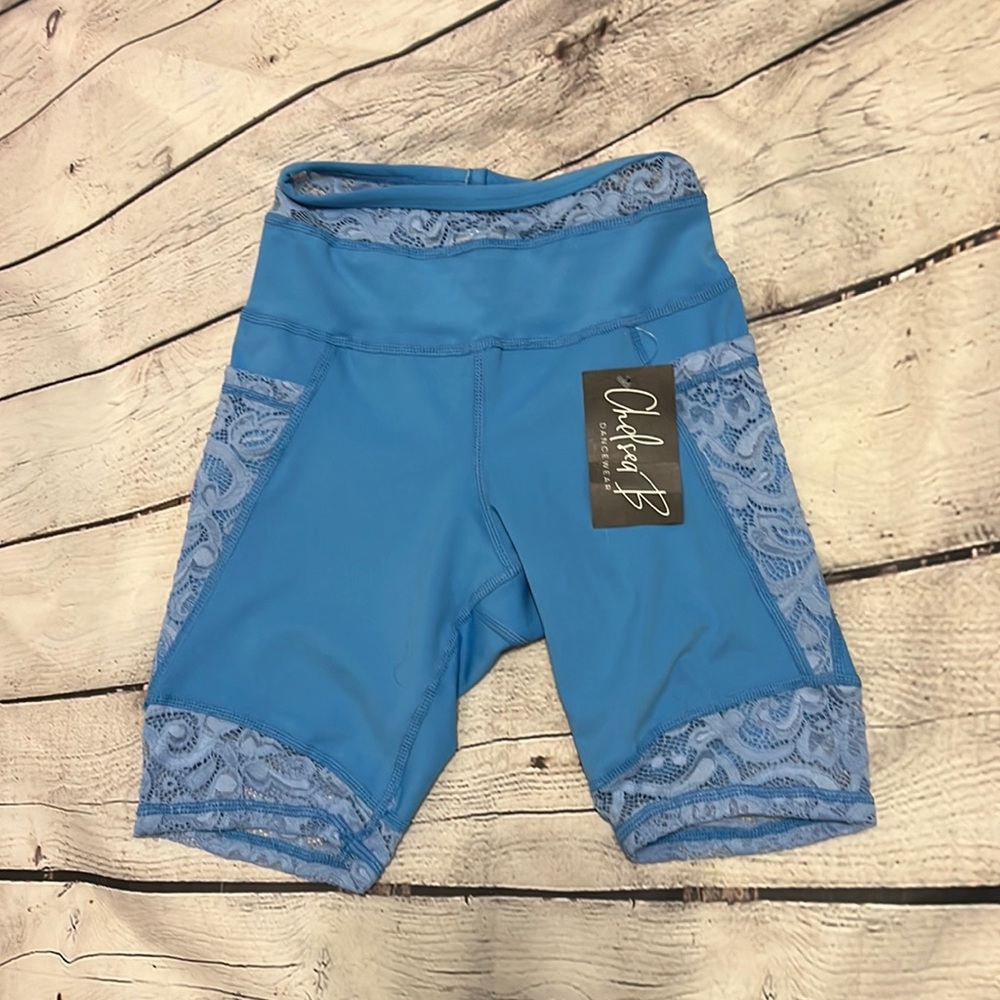 Chelsea B shorts NWT, child large lace bike shorts / dance shorts